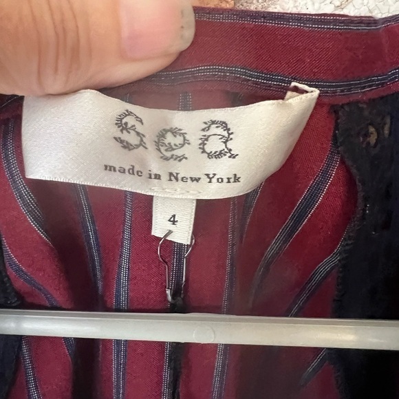 NWT Sea New York Flutter lace sleeves with tassels blouse top boho - Picture 3 of 8